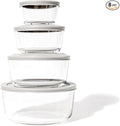 8-Piece Glass Food Storage Containers Set | Round, Microwave & Dishwasher Safe by DuraLiving