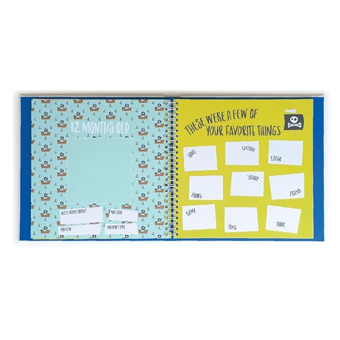 Lucy Darling Baby Memory Book – Little Captain | Nautical-Themed First Year Journal & Photo Album | 5-Year Keepsake for Baby Boy or Girl | Gender-Neutral Milestone Book | Mom Gift