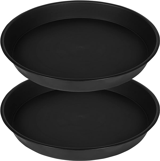 2 Pack of 18 19 inch Plant Saucer, 2.7" Depth Tray, Large Deep Garden Plastic by Bleuhome