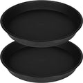 2 Pack of 18 19 inch Plant Saucer, 2.7" Depth Tray, Large Deep Garden Plastic by Bleuhome