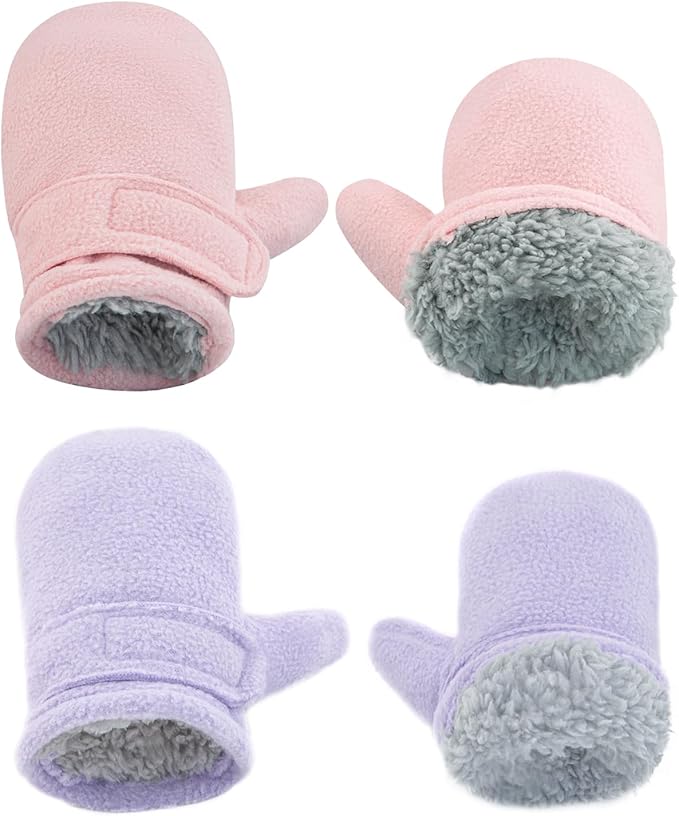 BAVST Baby Toddler Winter Mittens Girls Warm Fleece Lined Gloves Kids Sherpa Lined Mittens for Boys