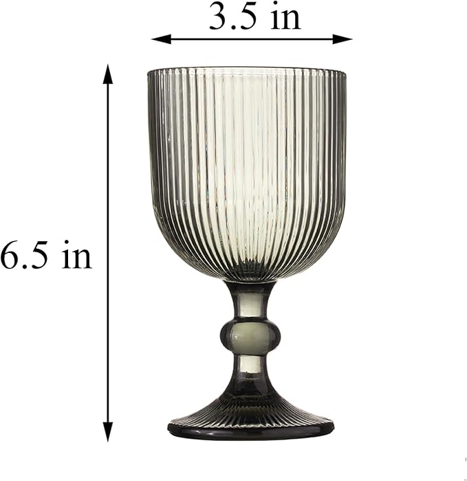 Vintage Wine Glasses Set of 6, 11 Ounces Colored Glass Water Goblets, Unique - Image 5