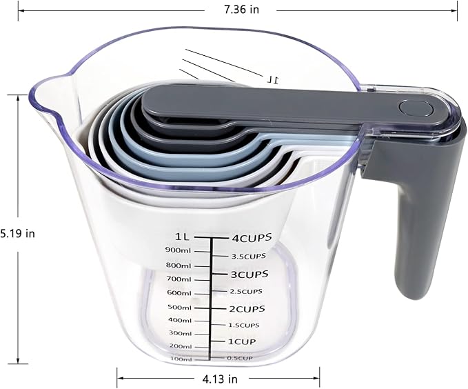 22-Pc Stackable Measuring Cups and Spoons Set - Image 5