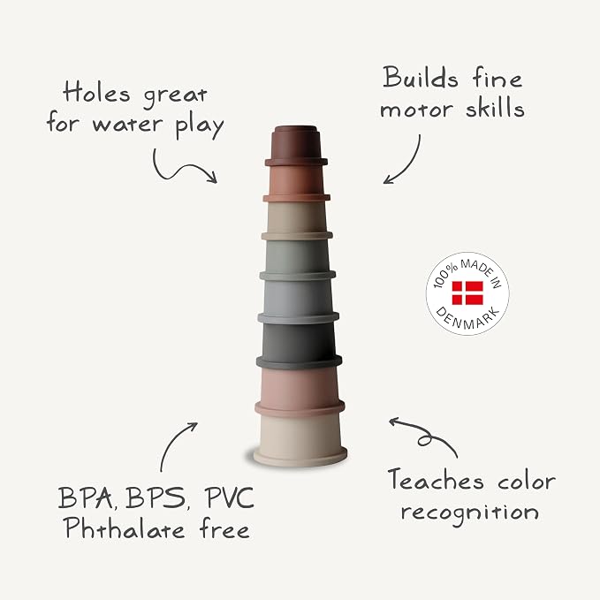 mushie Stacking Cups Toy | Made in Denmark - Image 3