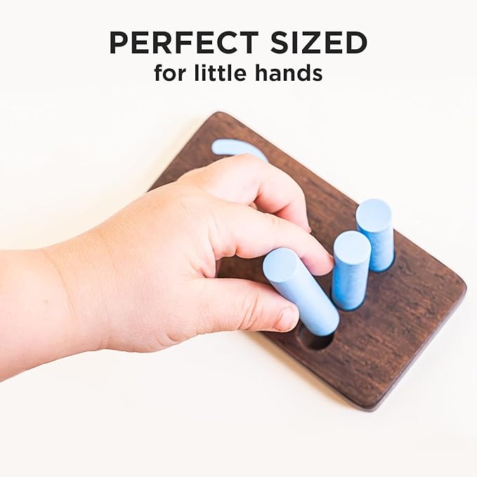 Counting Peg Board - Montessori Math and Numbers for Kids - Wooden Math Manipulatives Materials - Dark Walnut Stain