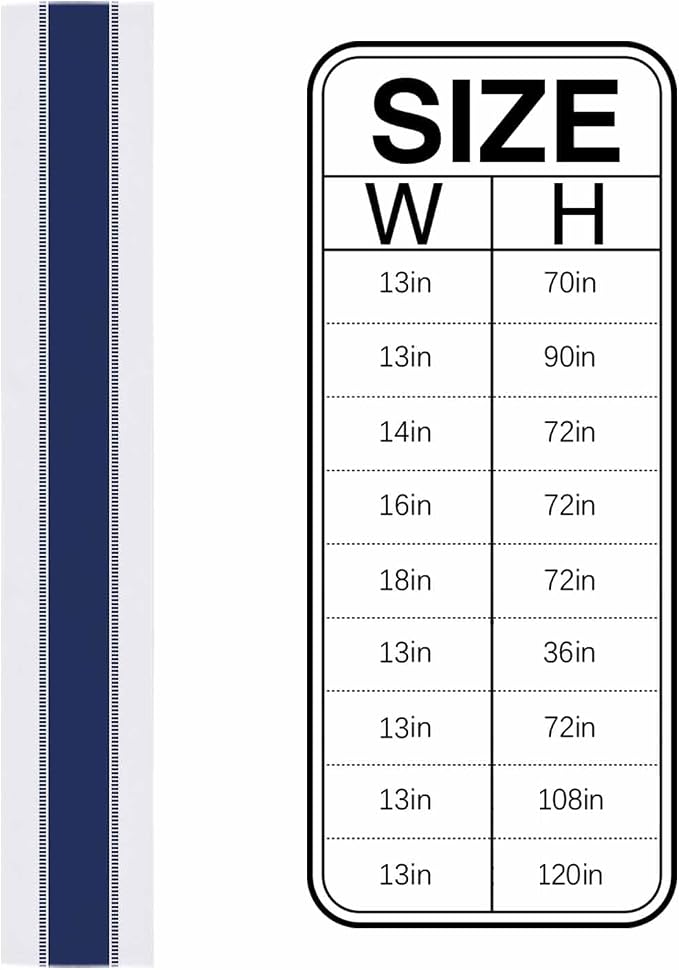 Navy Blue Table Runners 108 inches Long, Modern Stripes Table Runner Non Slip - Image 6