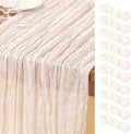 DeZerlor Ivory White Cheesecloth Table Runners 10 Pack Summer Boho Runners | by DeZerlor