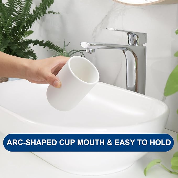 Bathroom Tumbler Cup Ceramic 12.6oz Reusable Toothbrush Cup 375ml, Toothbrush - Image 5