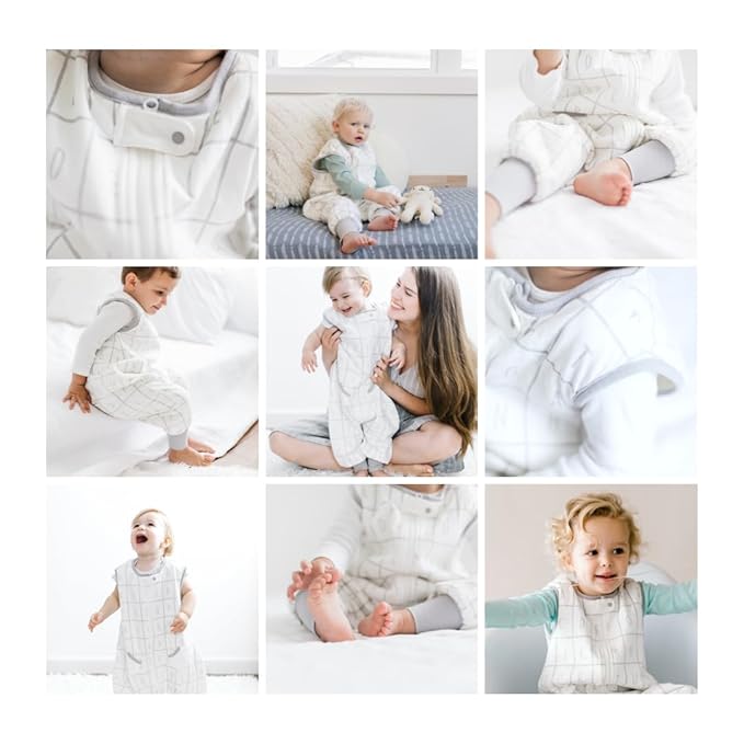 Tealbee Dreamsuit: Toddler Sleep Sack with Feet 12-18 months, 18-24 months - 1.2 TOG All Season Baby Wearable Blanket for Walkers - Rayon made from Bamboo, Organic Cotton Sleep Bag (12m-2T) - Alphabet