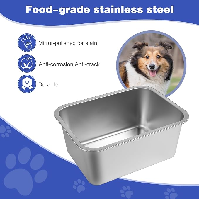 3 Gallon Large Dog Water Bowl, Stainless Steel Bowl, Giant Dogs | 3 Gallon - Image 3
