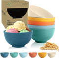 Wheat Straw Bowls, Unbreakable Small Bowls Set of 6, 10 OZ Mini Dessert Bowls by Perlapoc