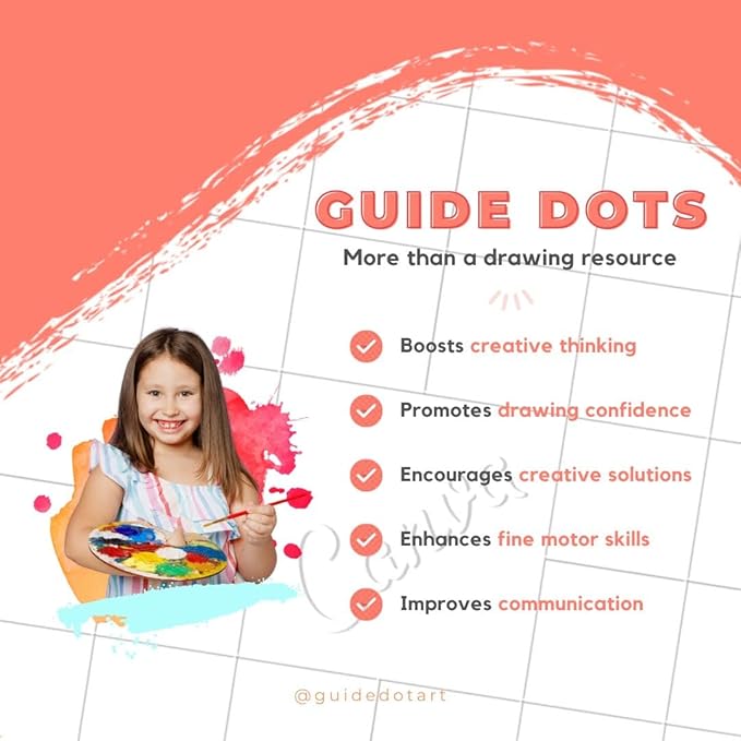 Guide Dots Kid's Art Confidence Kit with Light Up Bright Board – Drawing & Painting Kit – Video Instructions – Art Supplies, Markers, Chalk Pastels, Watercolors – Gift For Boys, Girls, Teens – Ages 8+