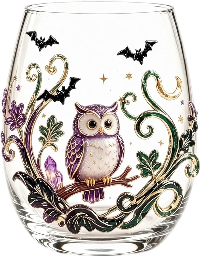 Halloween Printed Glass Cup, Ghost Pumpkin Themed Handleless Water Tumbler 15oz by Unknown