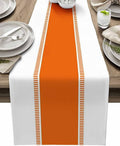 Orange Stripes Table Runners, Farmhouse Table Runner Dresser Scarves 72 inches by Futuregrace