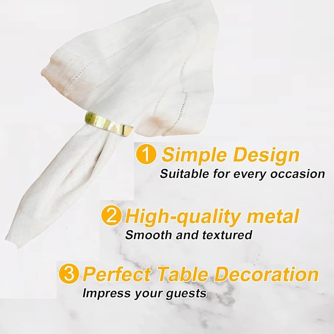 Gold Napkin Rings-10 Pcs Stainless Steel Napkin Rings | Metal Napkin Ring - Image 3