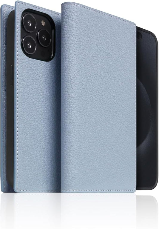 D8 Full Grain Leather Wallet Case for iPhone 15 Pro Max - [2-in-1] Handcrafted Detachable Diary Style with Magnetic MagSafe Back Cover, Gift Box Included (Powder Blue)