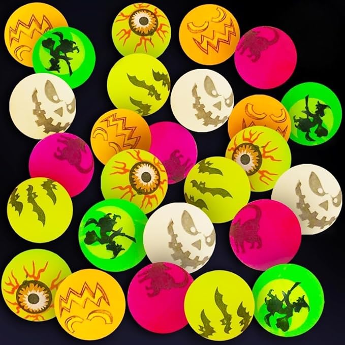 Halloween Decorations, Glow in The Dark Balls, 72 Packs , Party Favors and Goodie Bag Fillers