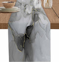 Grey Marble Table Runners 60 Inches Long, Cotton Linen Fabric Table Runner by Edwiinsa