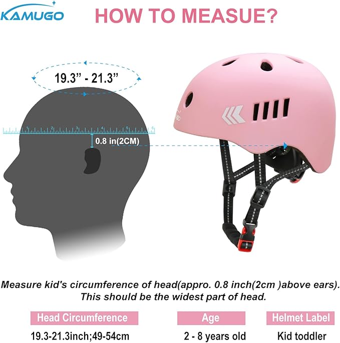 KAMUGO Toddler Helmet Kids Bike Helmet for Girls Boys Ages 2-8 Years,Toddler Bicycle Helmet Suitable for Skateboard Scooter Roller Skating Inline Roller Skating