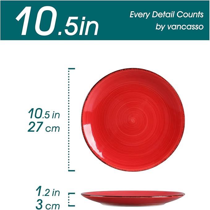 vancasso Bonita 10.5 Inch Ceramic Dinner Plates Set of 6, Warm Colors | - Image 2