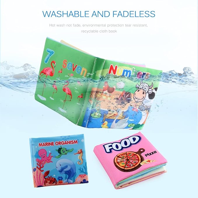 Baby Books, Soft Baby Book,Cloth Baby Books,Baby Books 0-6 Months, Cloth Baby Books,Infant Books,Soft Books for Babies,Best Baby Books, Pack of 6 Books for Baby,Size: 4x4 inch,Soft Baby Book