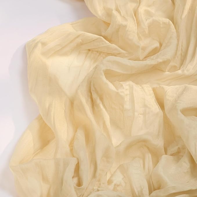 DeZerlor Champagne Cheesecloth Table Runners 12 Pack Summer Boho Runners | - Image 3