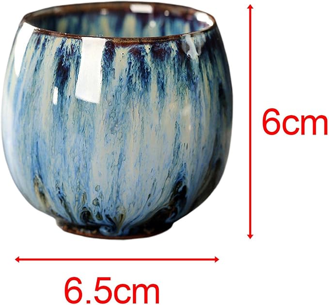 3X Ceramic Mug Tea Set Cups Chinese Cup Coffee Cup Handmade Handleless Ceramics - Image 3