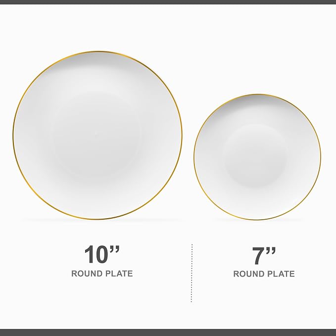PLASTICPRO 32 Piece Combo Plates Set includes 16-7'' inch Plate & 16-10'' - Image 5