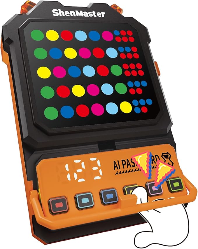 Crack The Code-Handheld Game Electronic Mastermind,Super Decoder with Clamp, 1-8 Players 10000+ Code-Breaking Puzzle Game for Kids and Adults，Birthday Gift for Boys and Girls,Travel toy for Road Trip