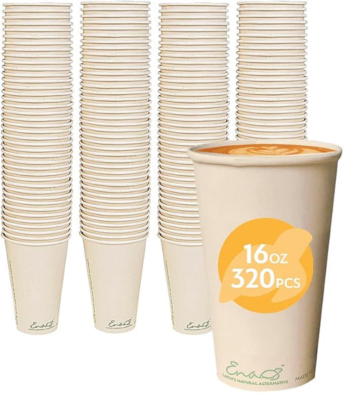 100% Compostable Disposable Coffee Cups Paper Cups Made from Bamboo, by EarthsNaturalAlternative