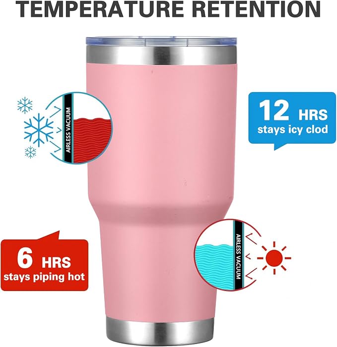 MEWAY 30oz Tumbler Double Wall Vacuum Insulated Travel Mug, Stainless Steel - Image 2