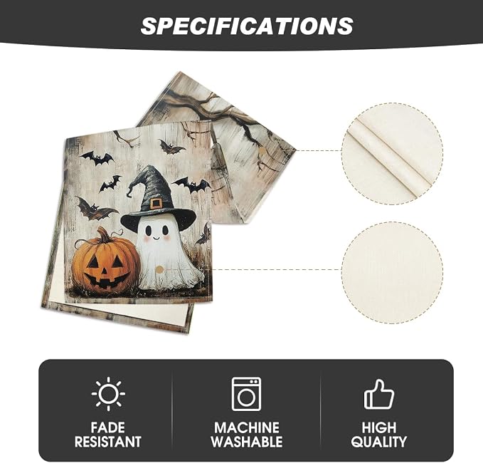 Artoid Mode 210 GSM Halloween Table Runner 13x120 Inch Home Party Decor | - Image 5