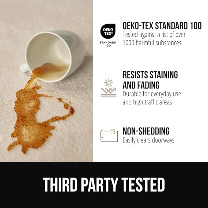 GORILLA GRIP Ultra Soft Washable Area Rug, Stain and Slip Resistant Plush Thick Carpet for Bedroom Living Room, No Shed Floor Rugs, Pet Friendly, Dorm Essentials, Kids Nursery Home Decor, 3x5, Ivory