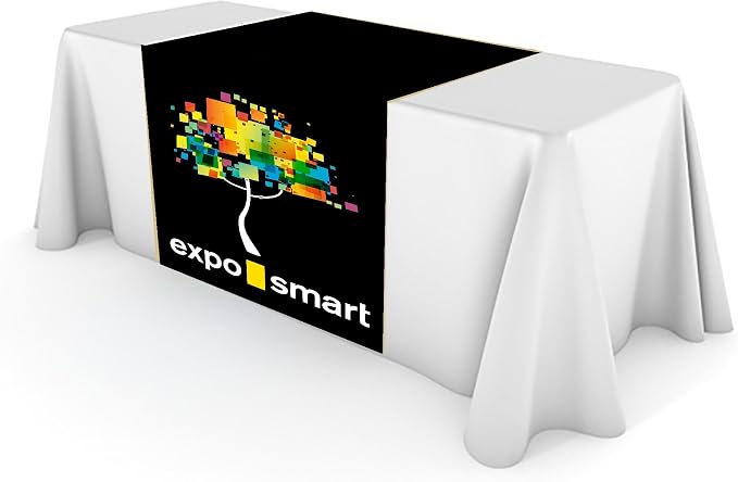 Custom Table Runner with Logo, Personalized Trade Show Table Runner, Full Color by Exposmart