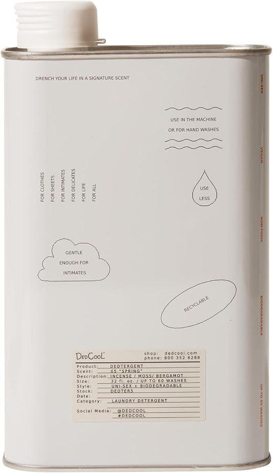 DedCool Liquid Laundry Dedtergent | 05 Spring | Luxurious Fresh Floral Fragrance Detergent | Removes Stains | Infused with Natural Essential Oils | Non-Toxic | 60 Washes | 32 fl oz
