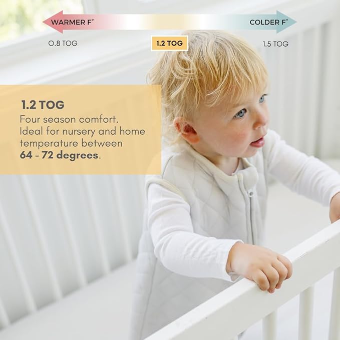 Tealbee Dreamsuit: Toddler Sleep Sack with Feet 12-18 months, 18-24 months - 1.2 TOG All Season Baby Wearable Blanket for Walkers - Rayon made from Bamboo, Organic Cotton Sleep Bag (12m-2T) - Sunshine
