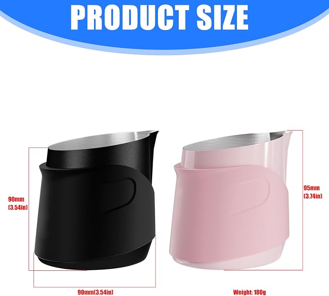 Handleless Frothing Jar Stainless Steel Construction Milk Frother Steamer Cup - Image 7