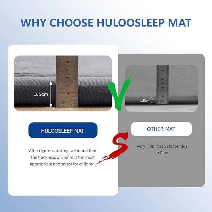 Baby Play Mat for Floor,1.3" Thick Memory foam Tummy Time Mat for Toddlers,Infants,kids,Water-Repellent Soft Nursery Rug ,Extra Large Non Slip for Crawling&Yoga,Tatami Style for Living Room(Dark Grey)