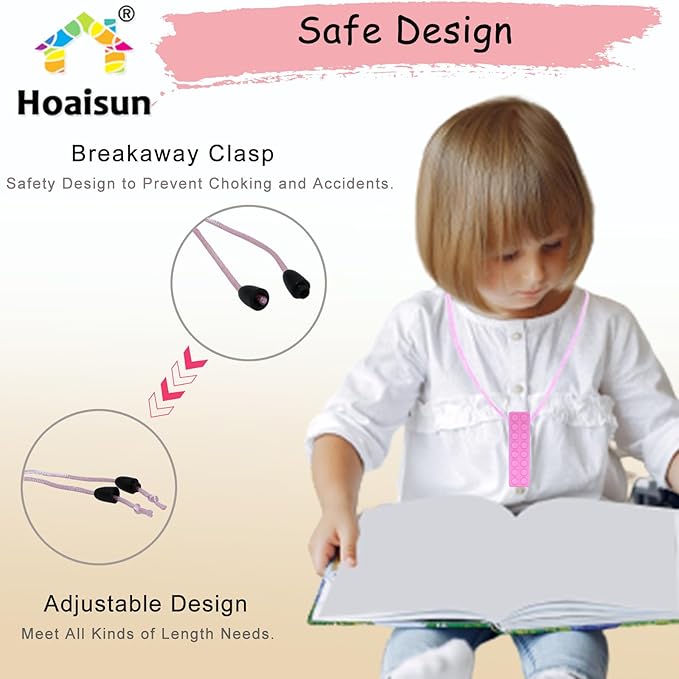 Chew Necklaces for Sensory Girls, Chewy Necklace Sensory Toys for Kids with Autism, ADHD,SPD, Chewing, Teething or Special Needs, Oral Sensory Chew Toys for Kids Adult Reduce Anxiety Fidgeting