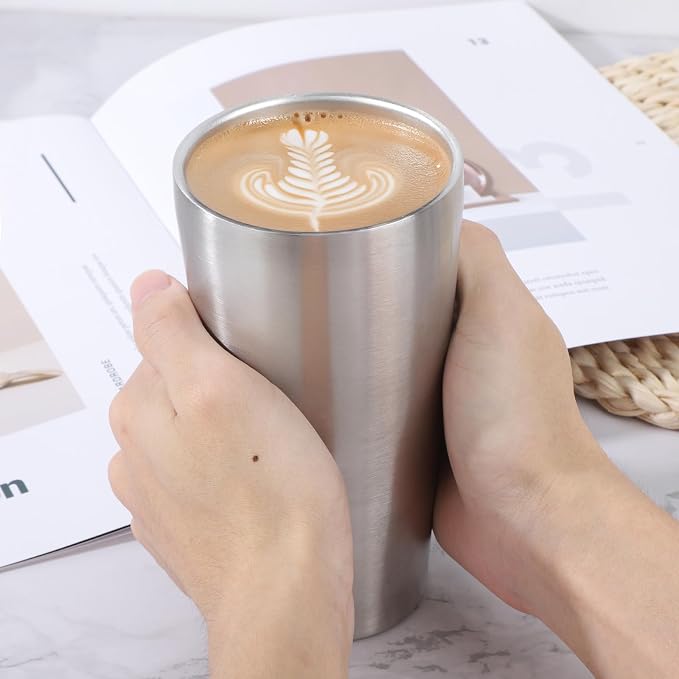 Beasea Stainless Steel Cups 19 oz, 4 Pack Large 18.6oz 550ml Stainless Steel - Image 7