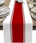 Red and White Table Runners 36 inches Long, Modern Stripes Table Runner Dresser by Futuregrace