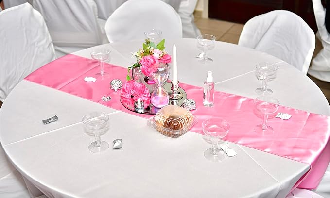 10 Pack Satin Red Table Runners 12 X 108 Inches Wedding Table Runner - Image 7