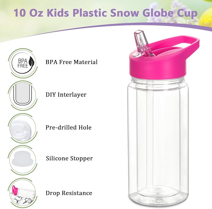 16 Pack 10 Oz Plastic Snow Globe Tumbler - Image 3
