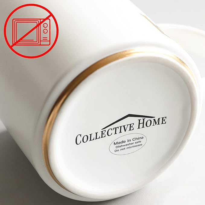 COLLECTIVE HOME Ceramic Coffee Mug, 15 oz Monogram Cup - Image 4