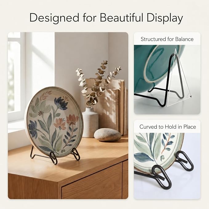 Artliving (4 Pack Black Display Stand Easel Iron Bowl Stands - Image 4