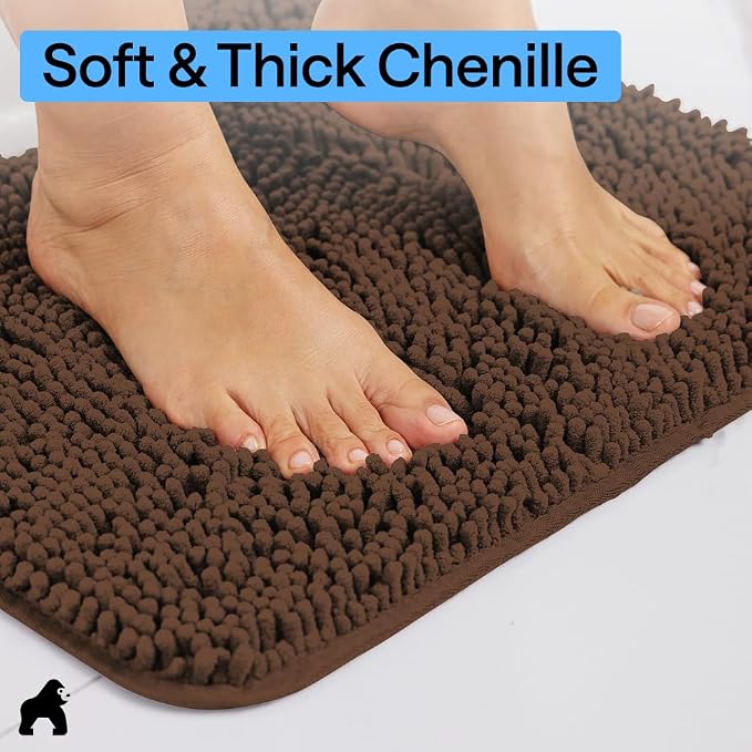 GORILLA GRIP Bath Rug Mat 36x24, Thick Soft Absorbent Chenille, Quick Dry - Image 4