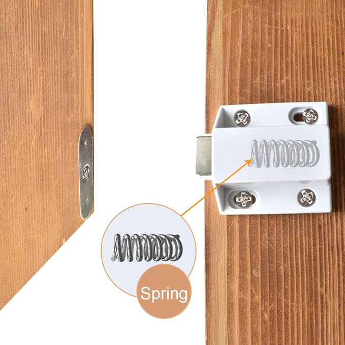 10 Pack Magnetic Push Latch Catch Push to Open Latch Pressure Touch Release Cabinet Catch for Doors Drawers Release Latch Kitchen Drawer Push Catch Pop Out Latch (White)