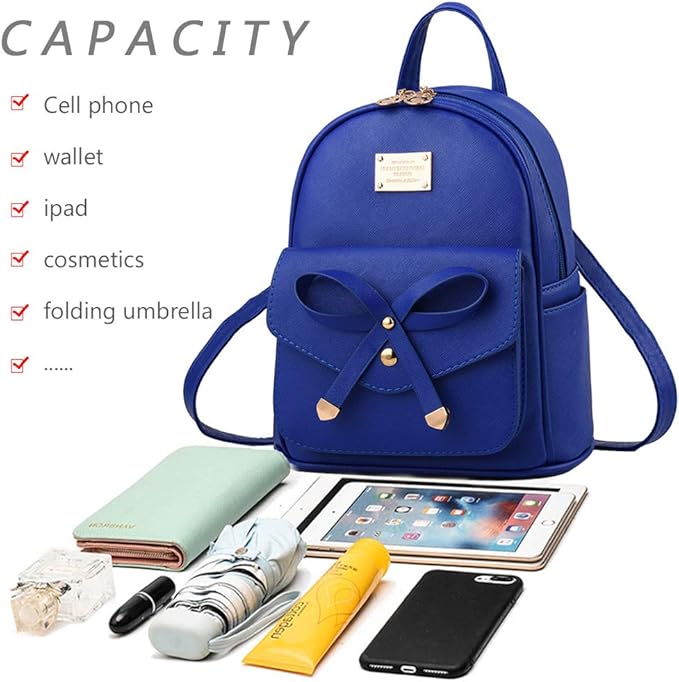I IHAYNER Girls Bowknot Cute Leather Backpack Mini Backpack Purse for Women