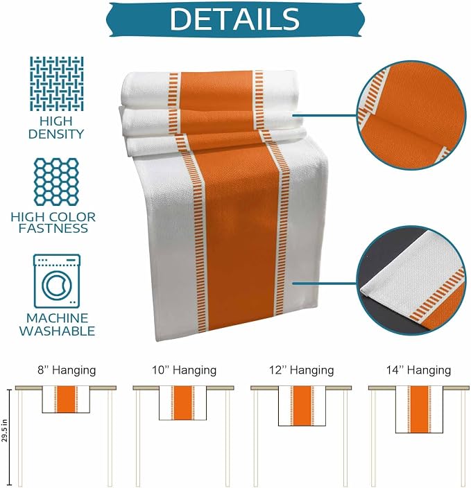 Orange Stripes Table Runners 16x72 inches Long, Cotton Linen Table Runner - Image 7