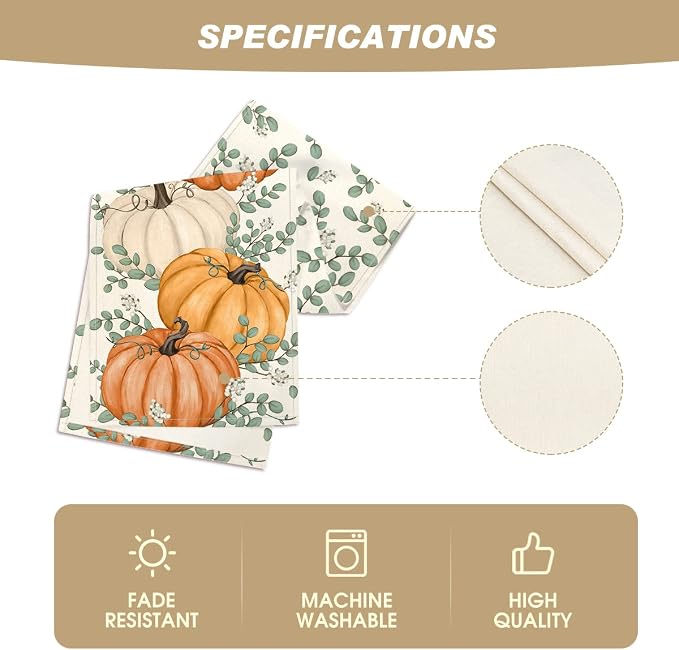 Artoid Mode 210 GSM Fall Table Runner 13x108 Inch Home Party Decor | Orange - Image 5